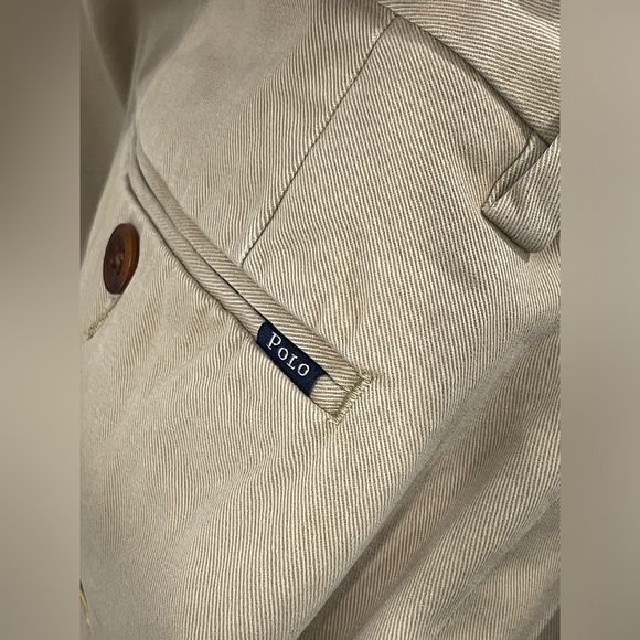 Polo Ralph Lauren Classic Fit Embroidered Crest Emblem Khaki Chino Trouser 33x32 - Picture 7 of 12